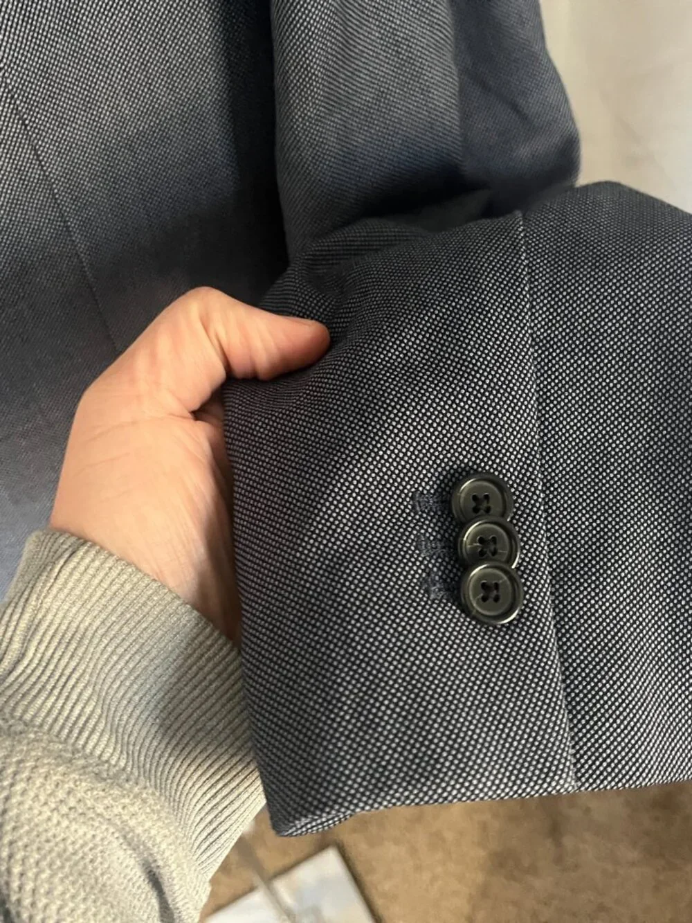 👔 Banana Republic Men's Dark Blue Wool Tailored Fit Sport Coat Blazer 42L 👔
